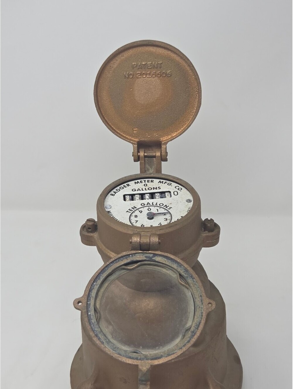 Badger Meter Bronze Water Meter 1 In Industrial Flow Gauge Serial 6822737